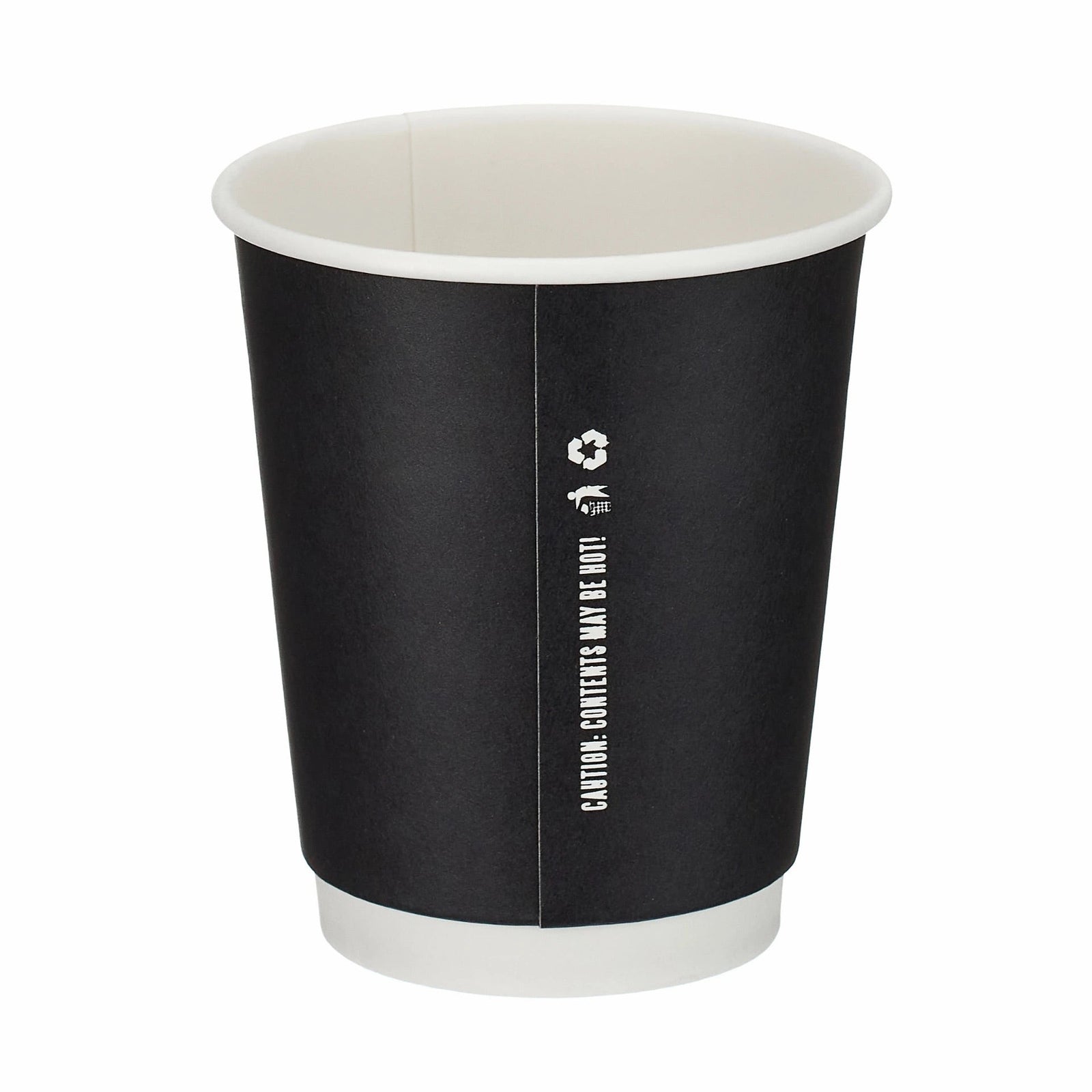 8oz Black Double Wall Hot Cup (PE Lined) (50pk)