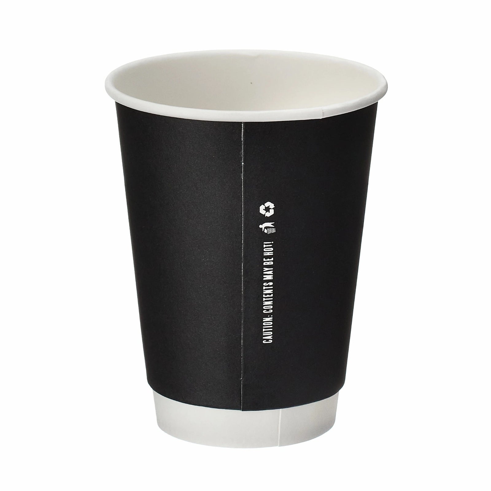 12oz Black Double Wall Hot Cup (PE Lined) (50pk)