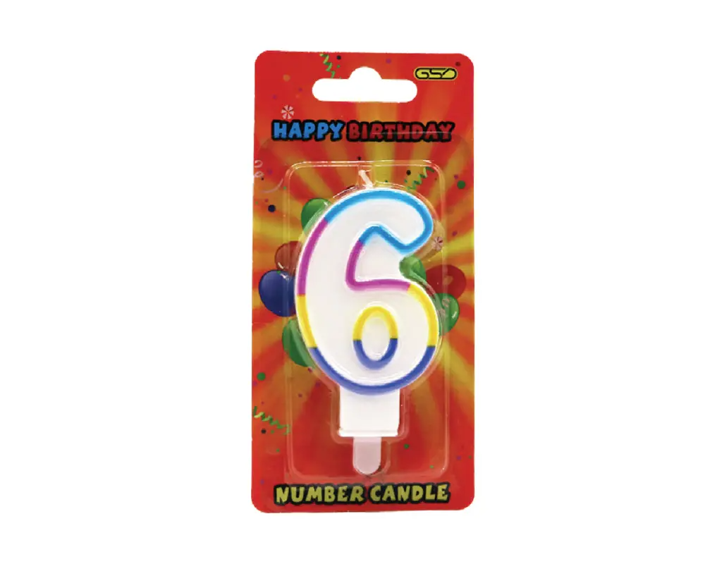 GSD Birthday Number Candles Number 6 6PCS