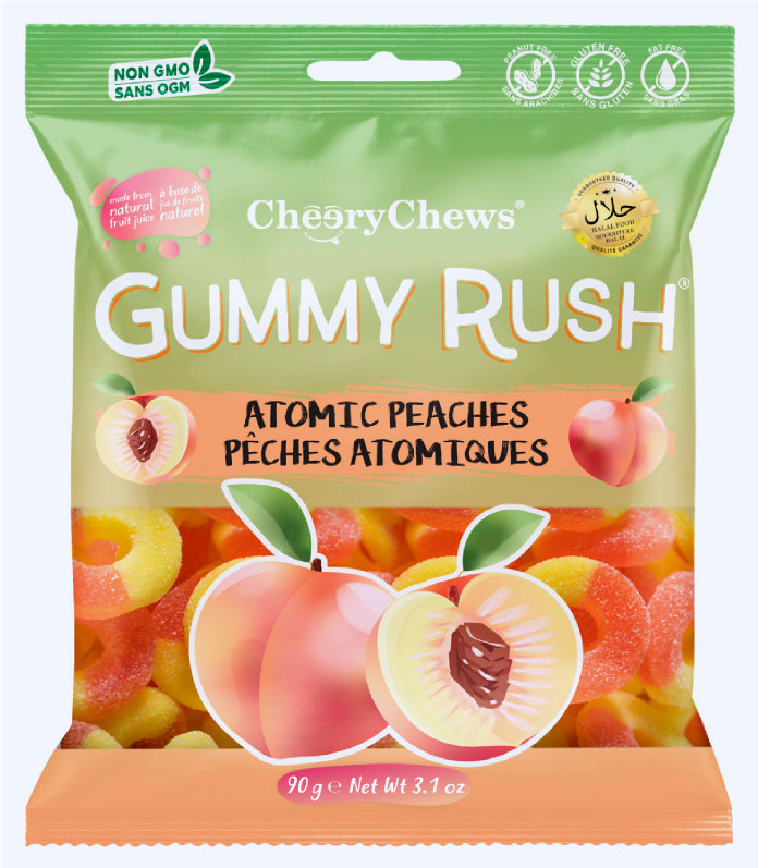 Cheery Chews Gummy Rush Atomic Peach (Box of 12)