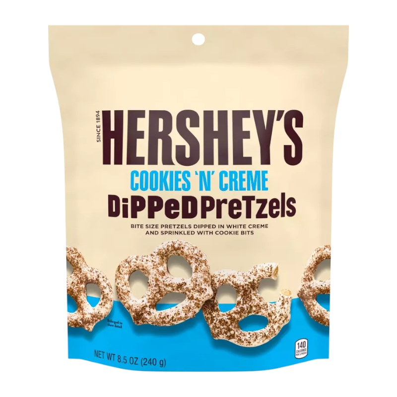 Hershey's COOKIES 'N' CREME DiPPeD PreTzels 8.5oz (240g) - 6CT
