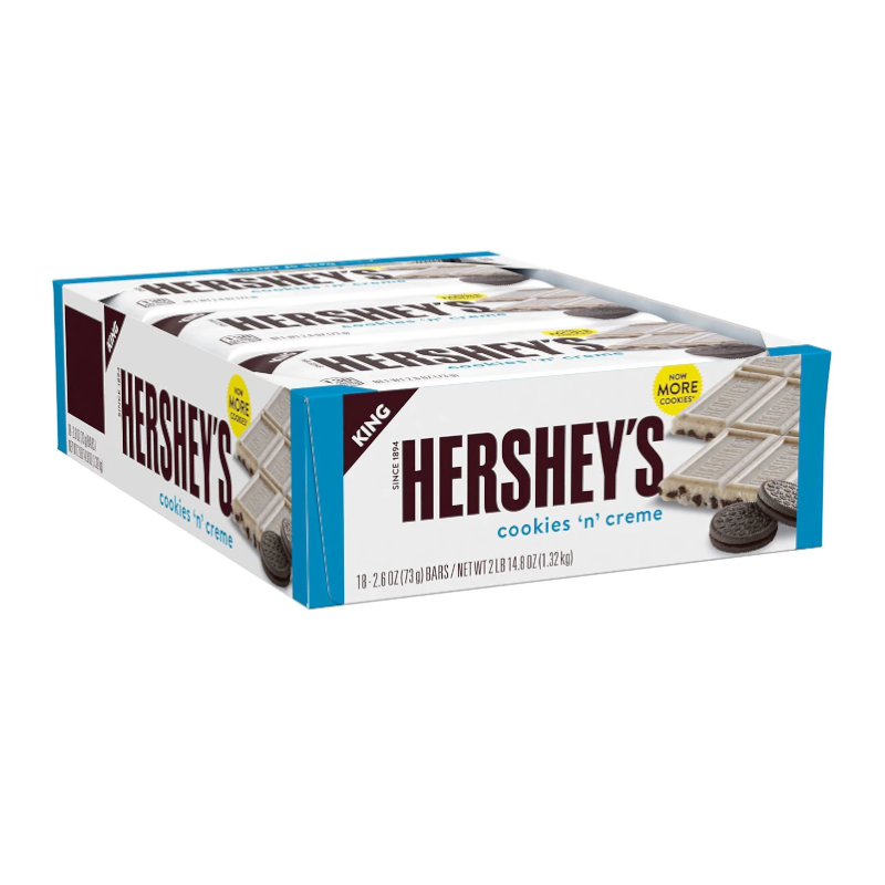 Hershey's Cookies n Crème King Size 2.6oz (73g) - 18CT