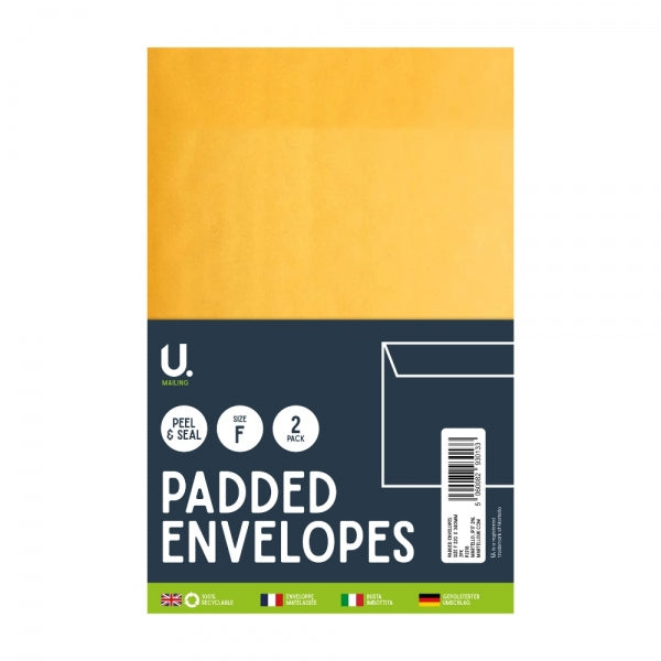 Padded Envelopes Size F 220x340mm 2pk