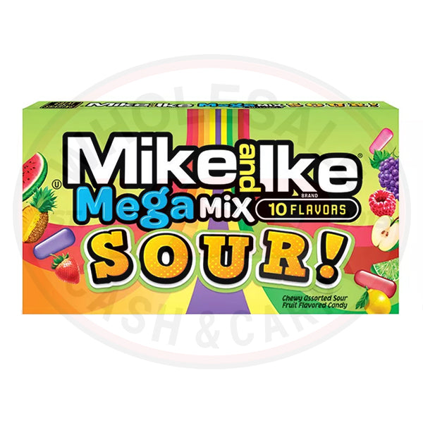 Mike & Ike Sour Mega Mix Theatre Box 5oz (141g) - 12 Packs