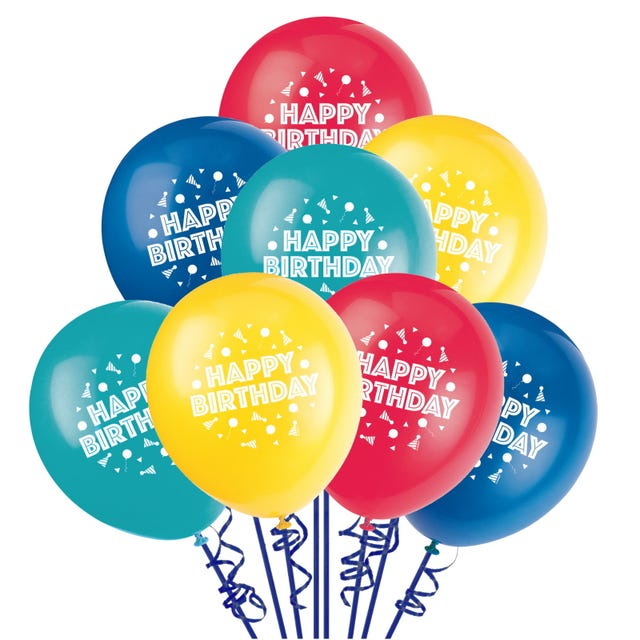 Party Multi Coloured Balloons 12 Pack