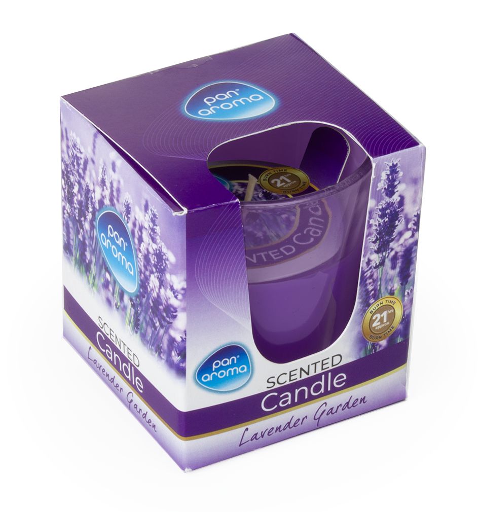 Pan Aroma Colour Glass Candle Lavender Garden