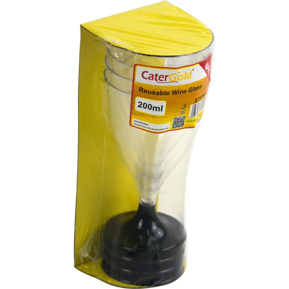 Cater Gold Reusable Wine Glass 4pk 200ml