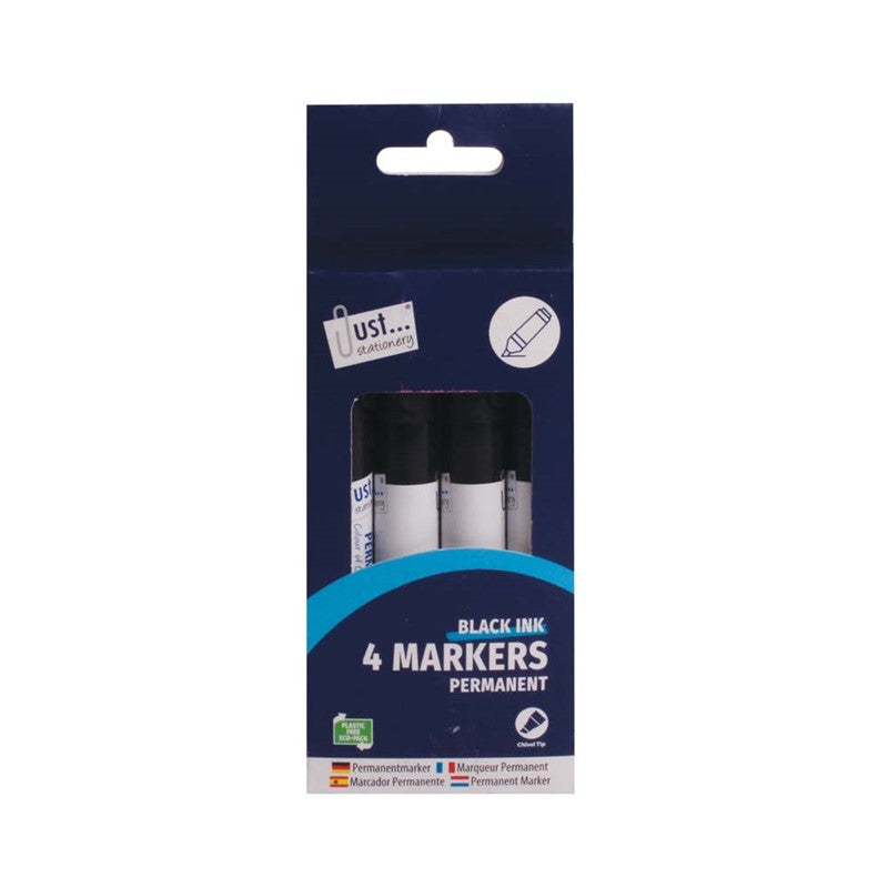 4 Permanent Markers Chisel Tip