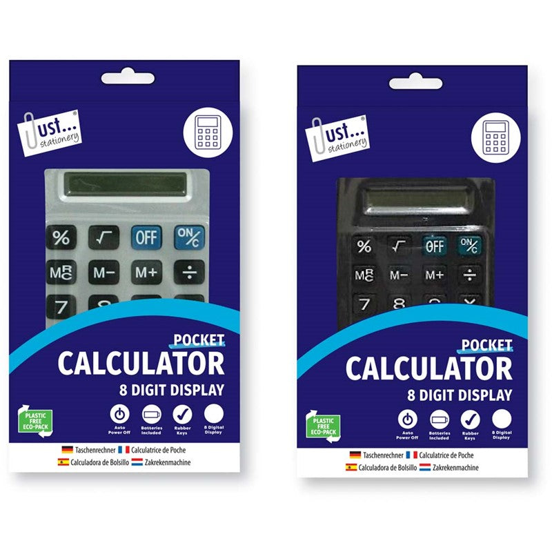 Pocket Calculator - Black & Silver 8 digit