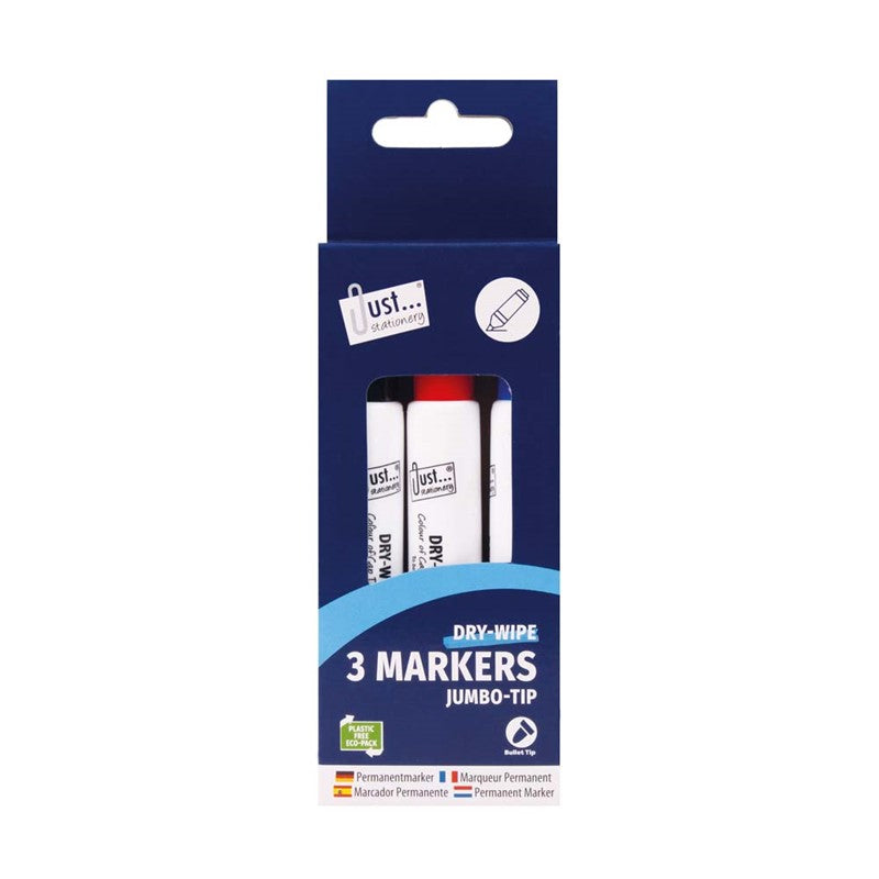 3 Chunky Dry-Wipe Board Markers