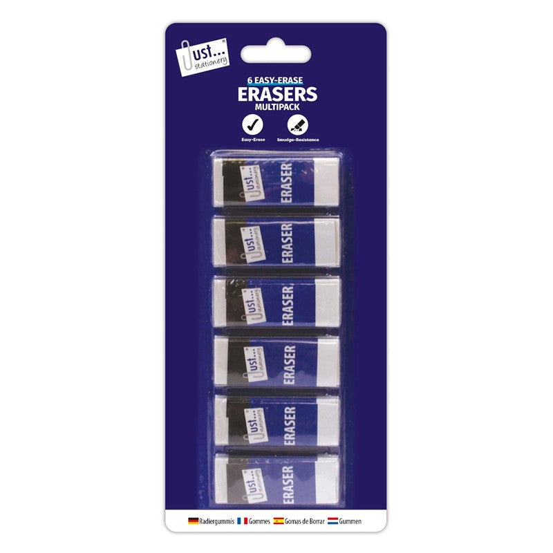 6 White Erasers