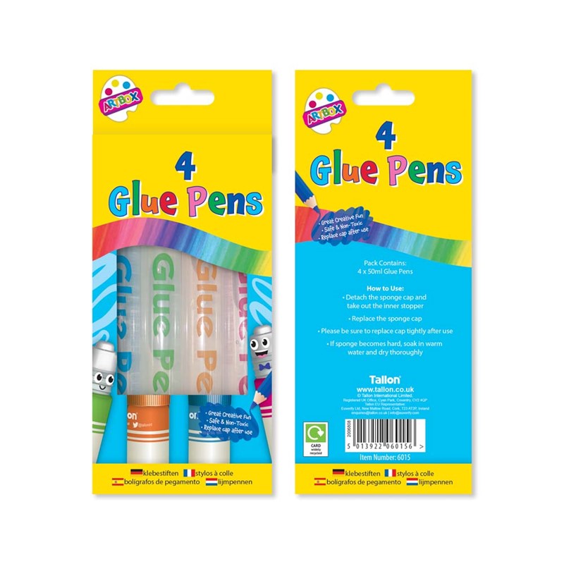 4 x 50ml Water based glue Pens