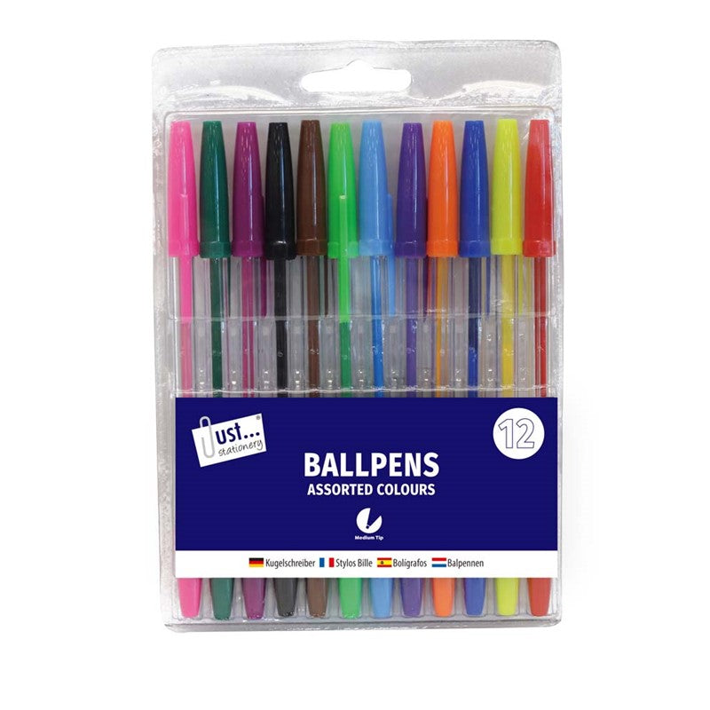 Ballpens Multi Coloured 12pk