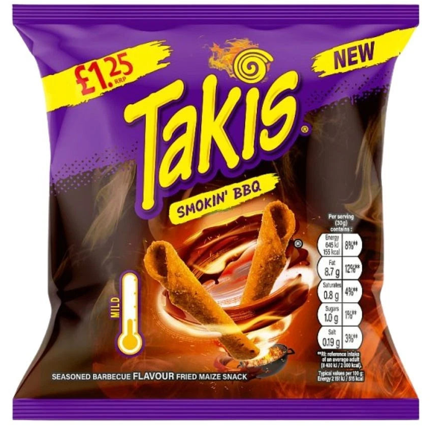 Takis Smokin BBQ 21x55g PM£1.25