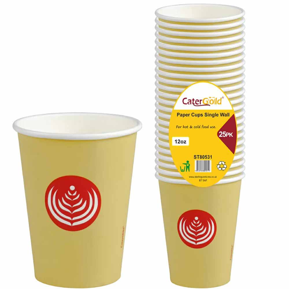 Paper Cups 12oz 25pk S/W