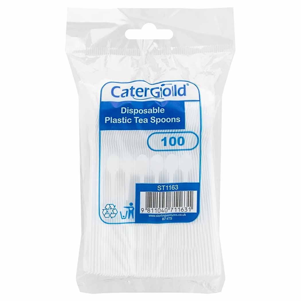 White Reusable Plastic Spoons 60PK