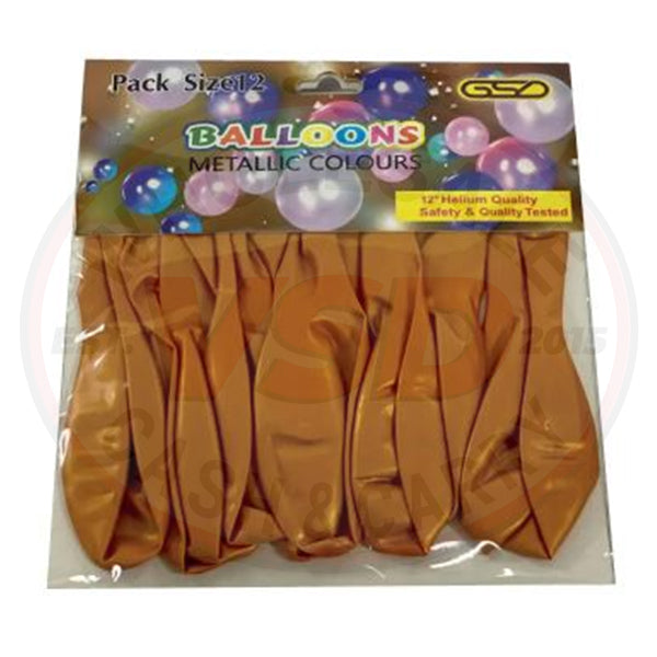 GSD Balloons Bronze Metallic Colours (12 Pack)