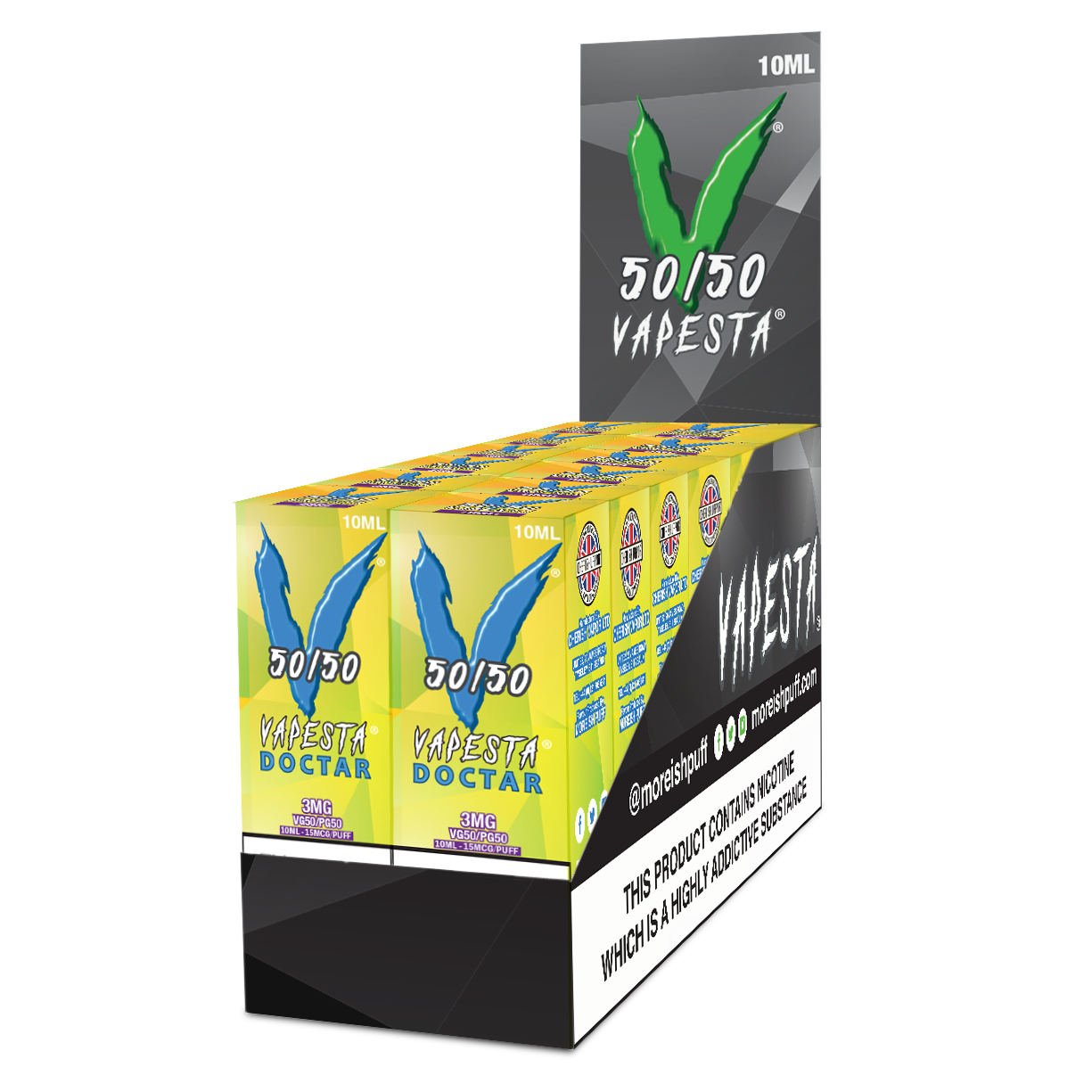 Vapesta 50/50 10ml E-Liquid Pack of 12