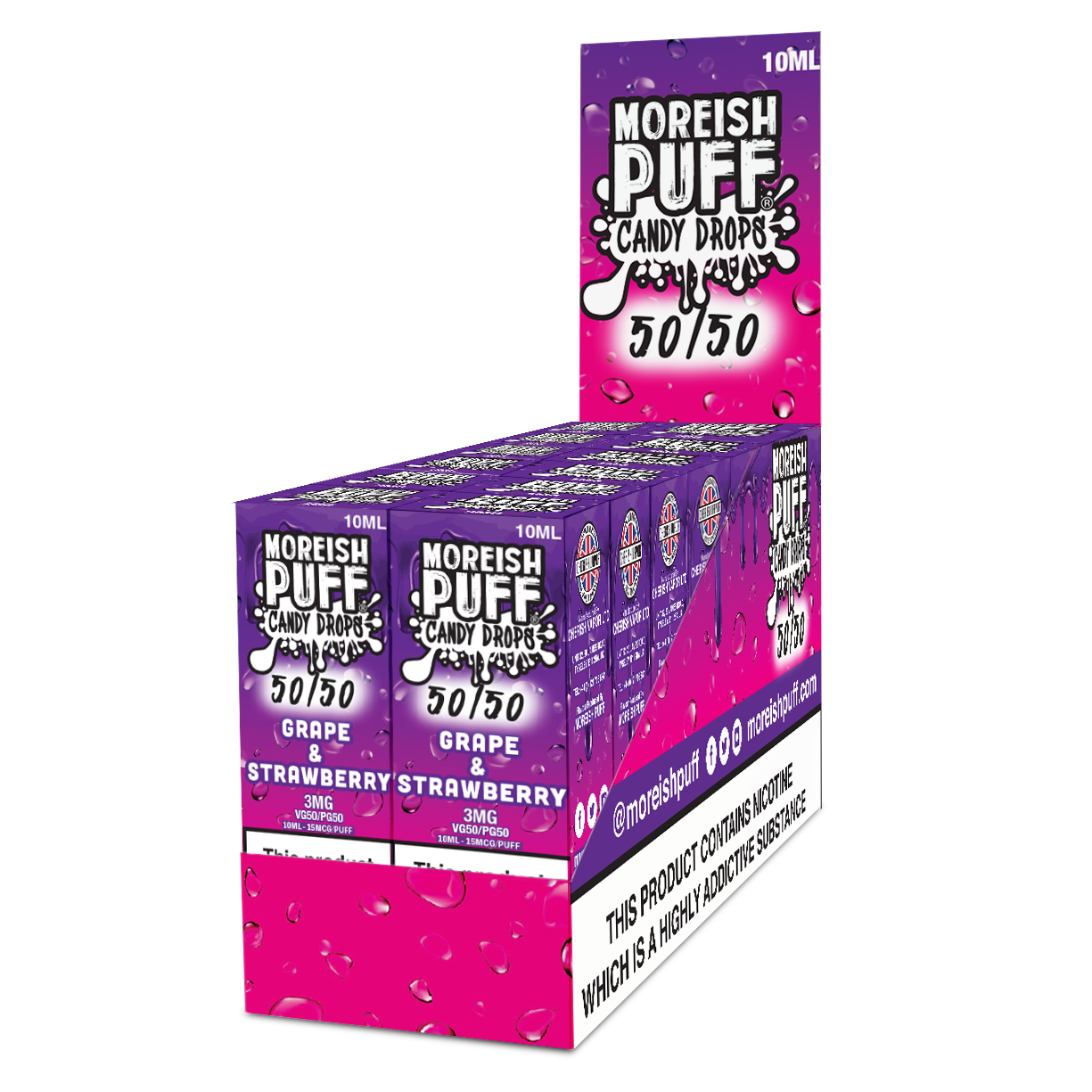Moreish Puff Candy Drops 50/50 10ml Pack of 12