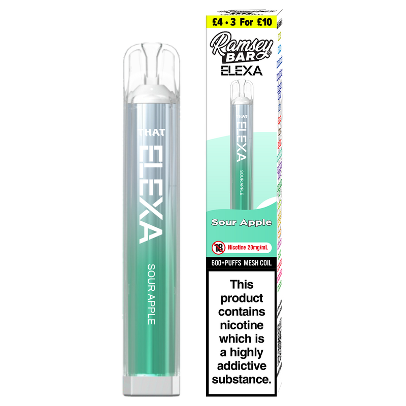 Ramsey Bar Elexa Disposable Vape Device 20mg