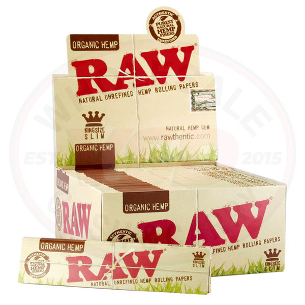 RAW Organic Hemp King Size Slim Rolling Papers (50pcs)