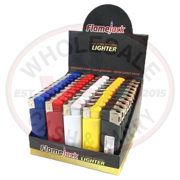 FlameJack Electronic Refillable Lighters (Solid Colours)