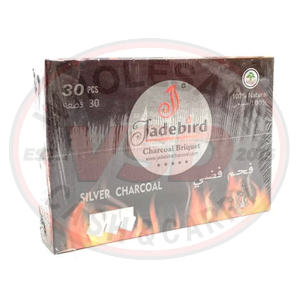 JadeBird Shisha Hookah Silver Charcoal (30 pieces)